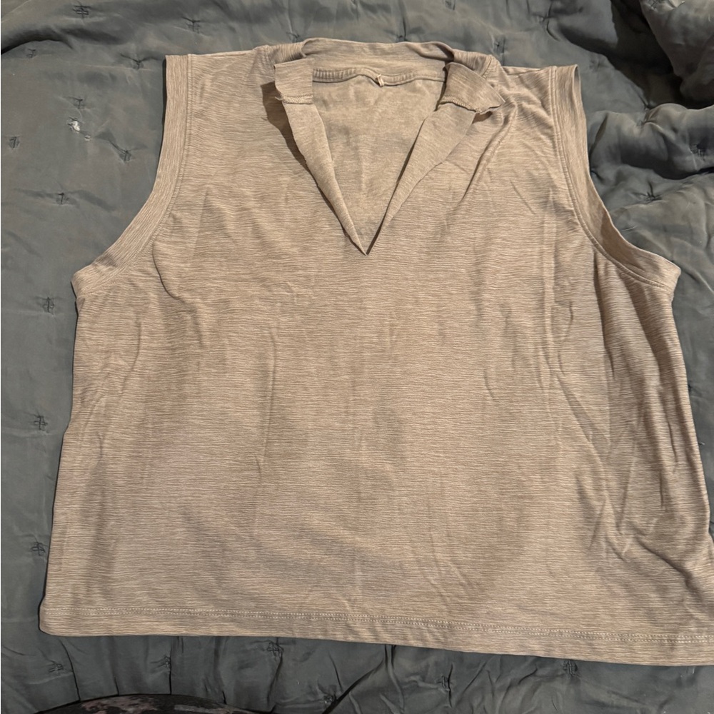 Activewear Beige Muscle Tank